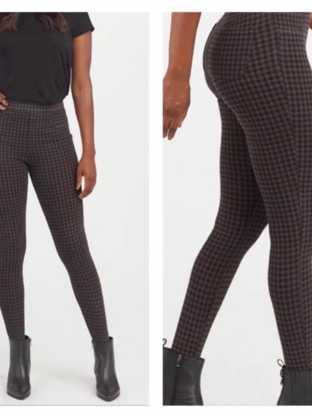 Spanx Jean-ish Houndstooth Leggings - Black & Gray